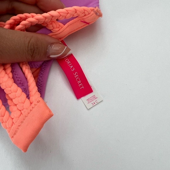 EUC VICTORIA SECRET STRAPLESS BIKINI SET | PURPLE & ORANGE | 34C & SMALL - Picture 5 of 6